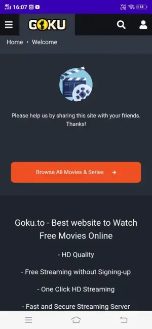 GOKU.tu Movie App Browser